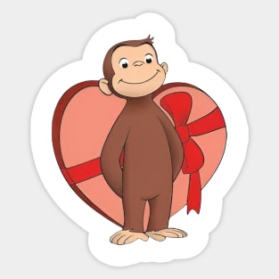 Curious George Valentine's Sticker